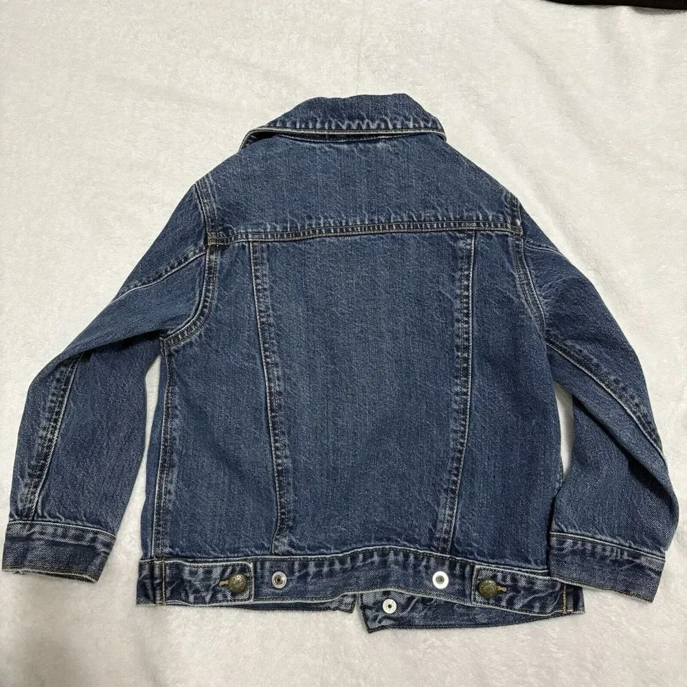Kids Size 5 Vintage Oshkosh B'gosh Brass Clover Buttons Denim Jacket 100% Cotton